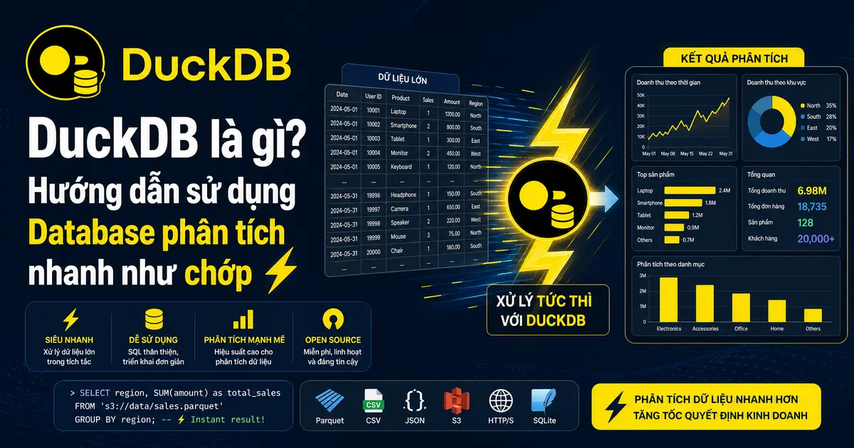 DuckDB là gì? Hướng dẫn sử dụng Database phân tích nhanh như chớp