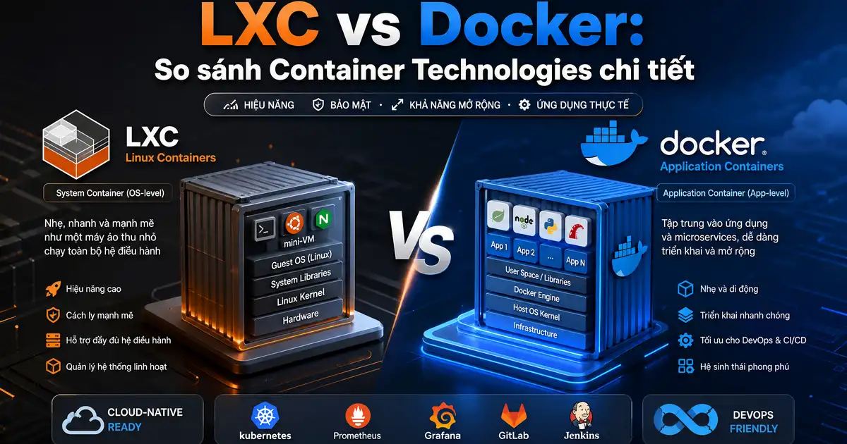 LXC vs Docker: So sánh Container Technologies chi tiết