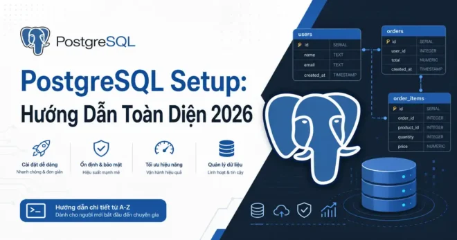 PostgreSQL setup: 7 bước cấu hình server chuẩn