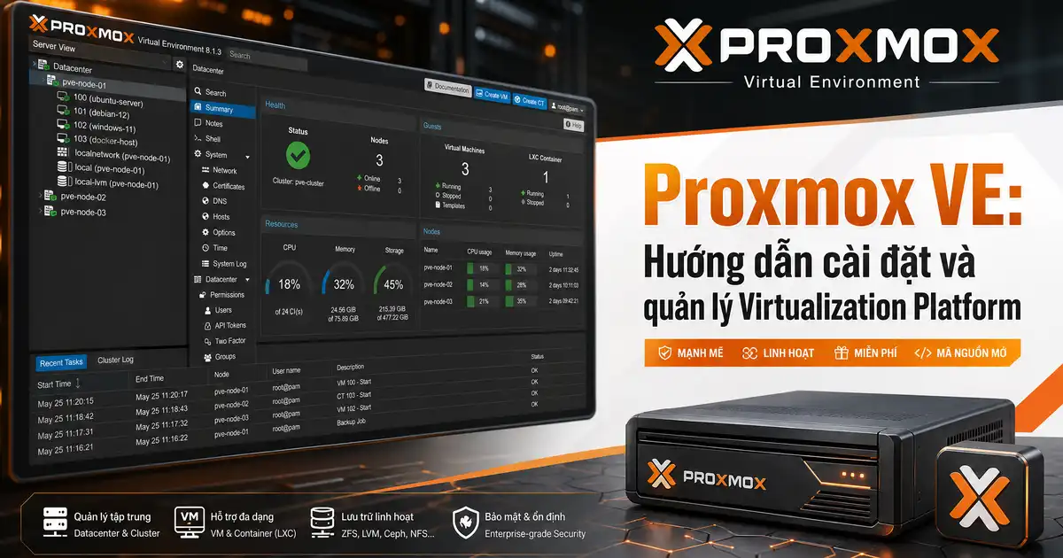 Proxmox VE: Hướng dẫn Cài đặt và Quản lý Chi Tiết