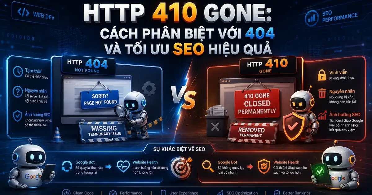 HTTP 410 Gone: Cách Phân Biệt Với 404 Và Tối Ưu SEO Hiệu Quả