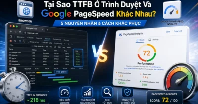 Tại Sao TTFB Ở Trình Duyệt Và Google PageSpeed Khác Nhau? 5 Nguyên Nhân & Cách Khắc Phục