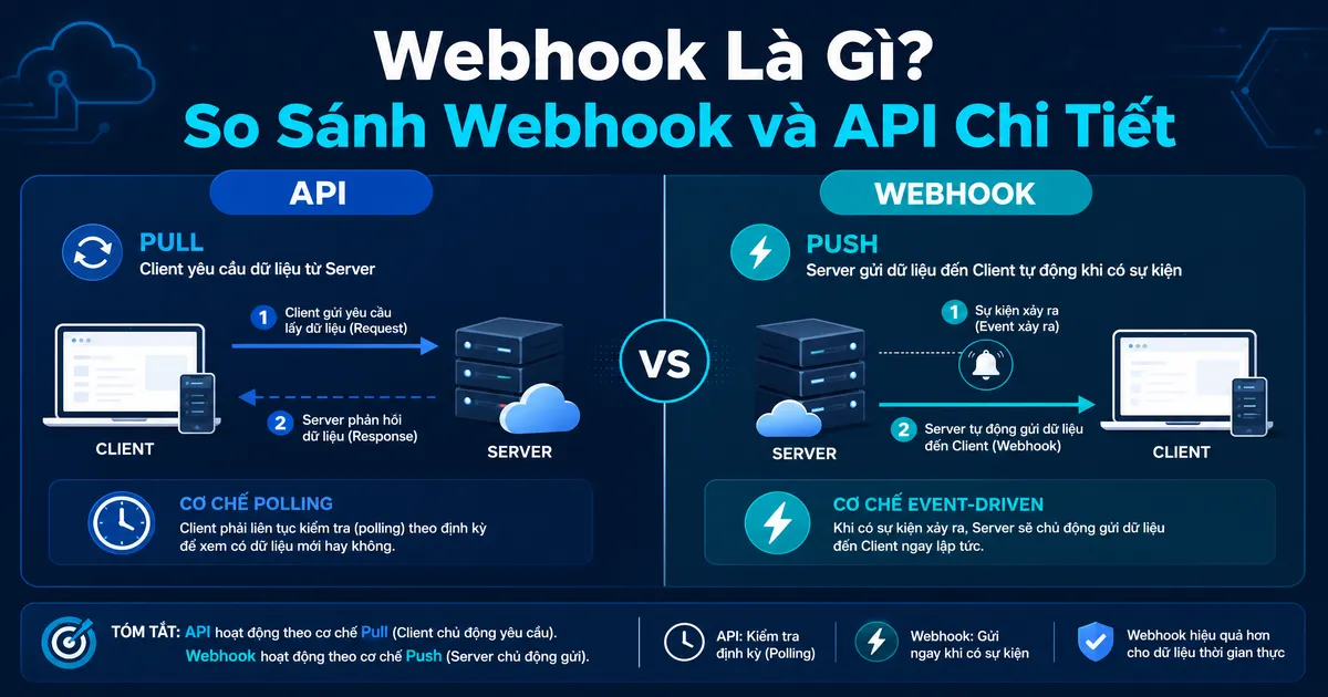 Webhook Là Gì? So Sánh Webhook và API Chi Tiết