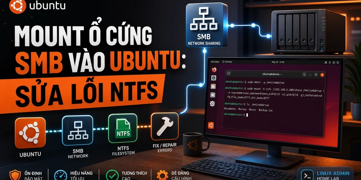 Mount Ổ Cứng SMB Vào Ubuntu: Sửa Lỗi NTFS